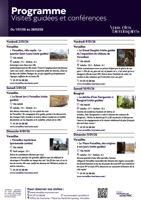 Visites conférences de janvier et février 2026