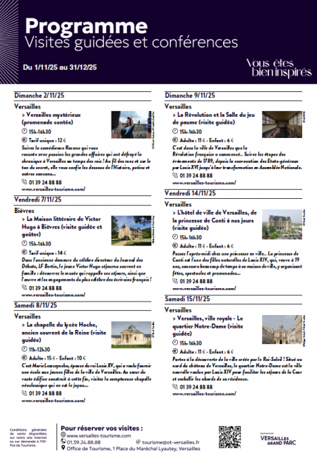 Visites conférences de novembre et décembre