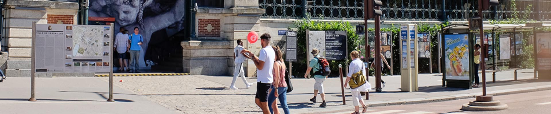 Versailles rive gauche train station and a map of the city