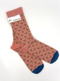 Chausettes Toile de Jouy -  Trellis Fleuri - Rose poudré, souvenir, cadeau