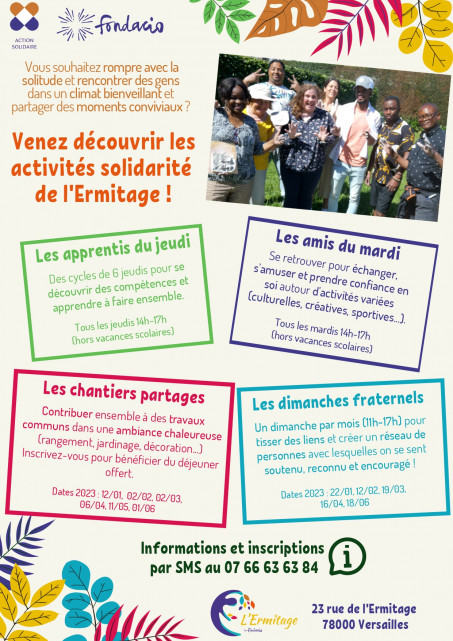 Les activités solidarité de l'Ermitage