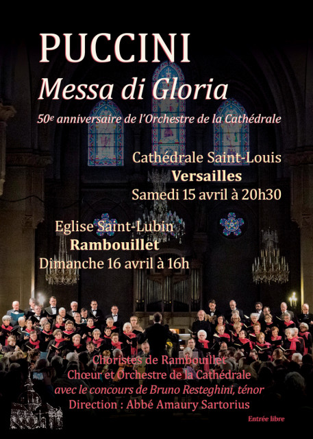 Cartel Concierto de Puccini en la catedral Saint-Louis de Versalles