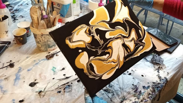 Cool beans - Atelier | Acrylic pouring_Versailles