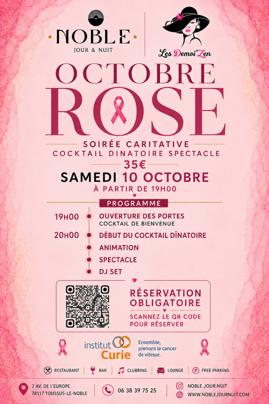 Soirée caritative Octobre Rose - Noble Jour & Nuit_Toussus-le-Noble