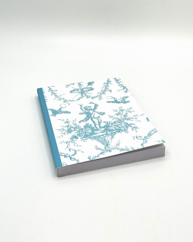 Carnet Toile de Jouy - A6 Turquoise souvenir boutique