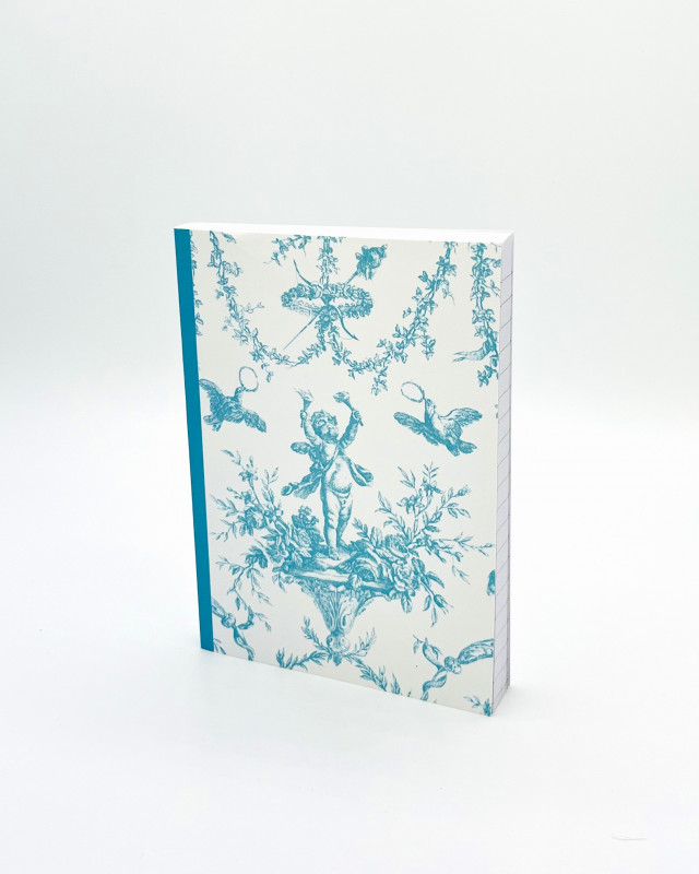 Carnet Toile de Jouy - A6 Turquoise souvenir boutique