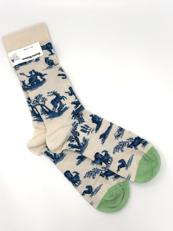Chausettes Toile de Jouy - Plaisir de la campagne, Cadeau, Souvenir
