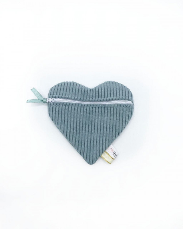 Clair'ette Astuces - Pochette Coeur bleu pale, Fait main, versailles