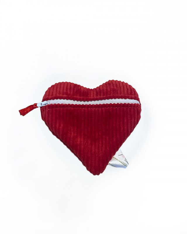 Clair'ette Astuces- Corduroy Heart Pouch, handmade, versailles 