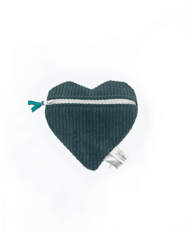 Clair'ette Astuces- Corduroy Heart Pouch, handmade, versailles 