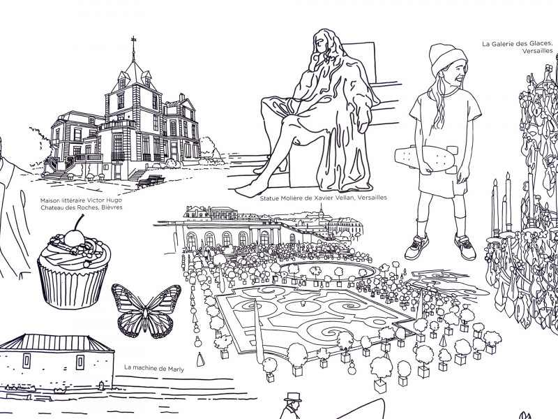 Giant colouring poster of Versailles shop souvenir