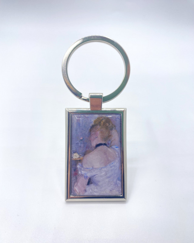 Porte-clé métal - Femme à sa toilette