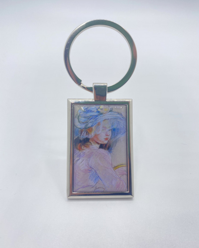 Porte-clé métal - Fillette au panier