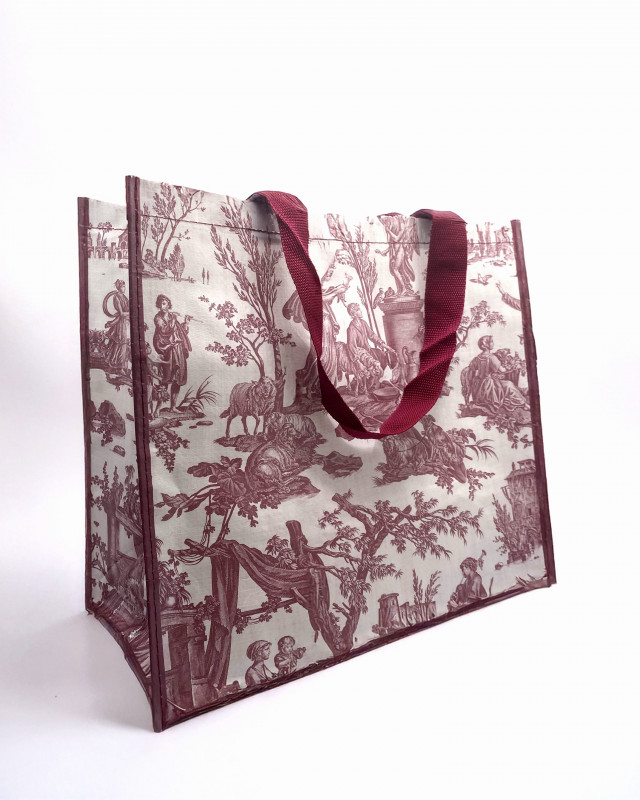 Sac Cabas - Toile de Jouy - Rouge Souvenir Cadeau