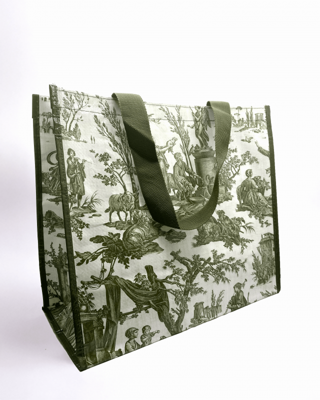 Sac Cabas - Toile de Jouy - Vert