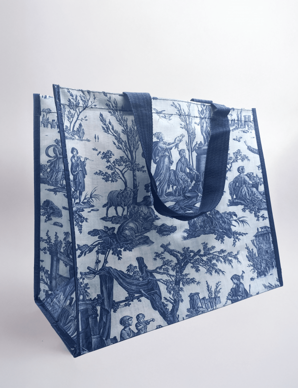 Blue Reusable grocery bag - Musée de la toile de Jouy Shopping useful